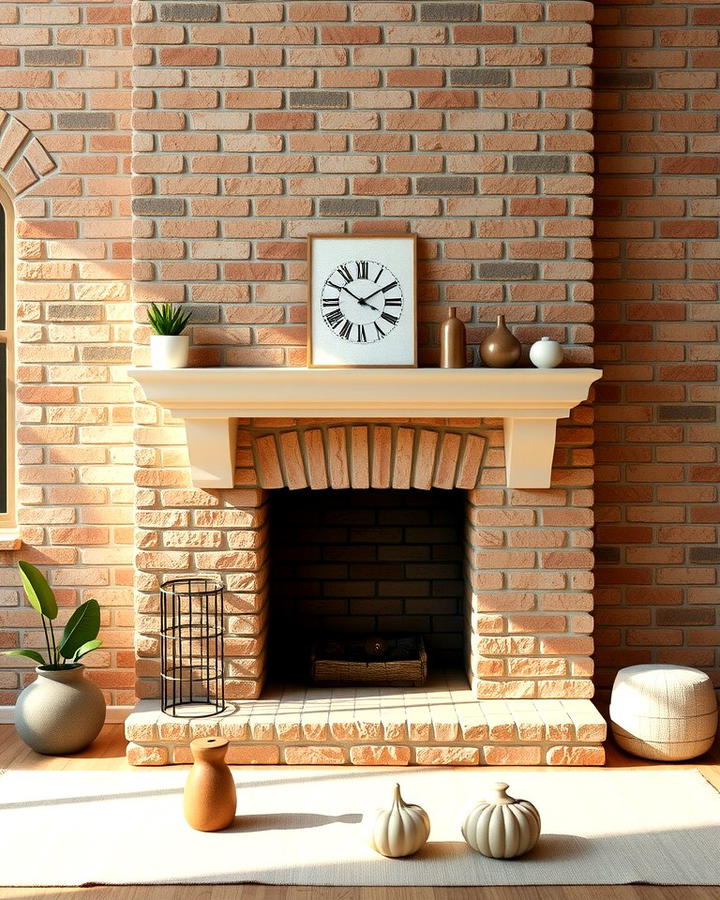 Minimalist Rustic Brick Fireplace - 25 Rustic Living Room With a Brick Fireplace Ideas