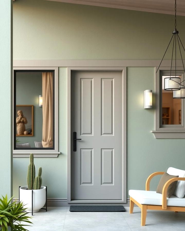 Minimalist Sage Green with Ash Brown Trim - 25 Sage Green House With Brown Trim Ideas