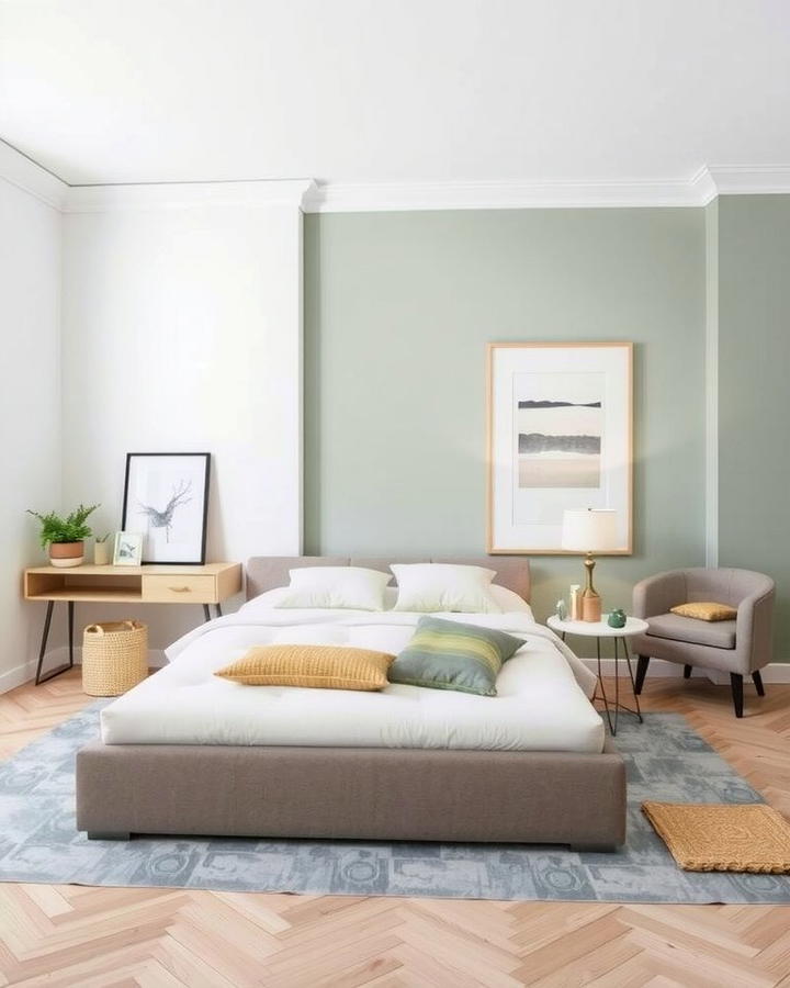 Minimalist Sage and Grey Palette - 25 Sage Green and Grey Bedroom Ideas