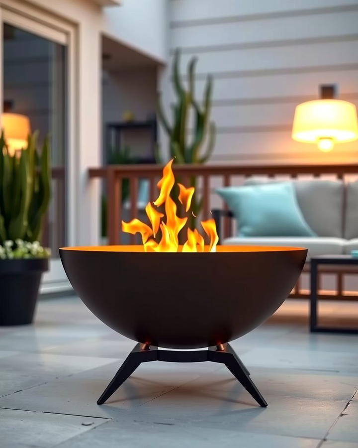 Minimalist Steel Firepit Bowl - 25 Patio Ideas With Firepit