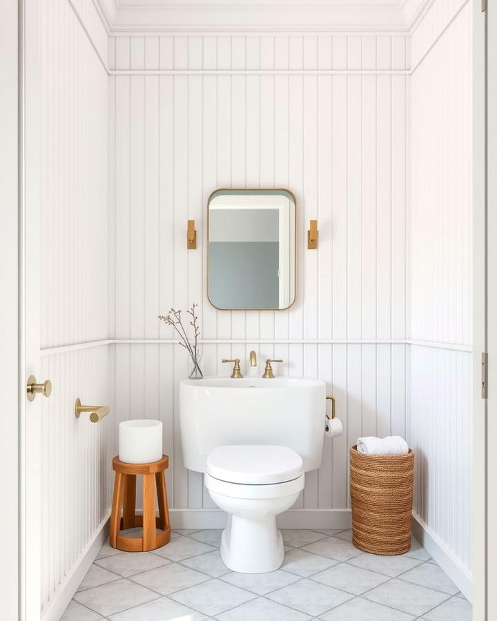 Minimalist Vertical Slats - 25 Powder Room Wainscoting Ideas