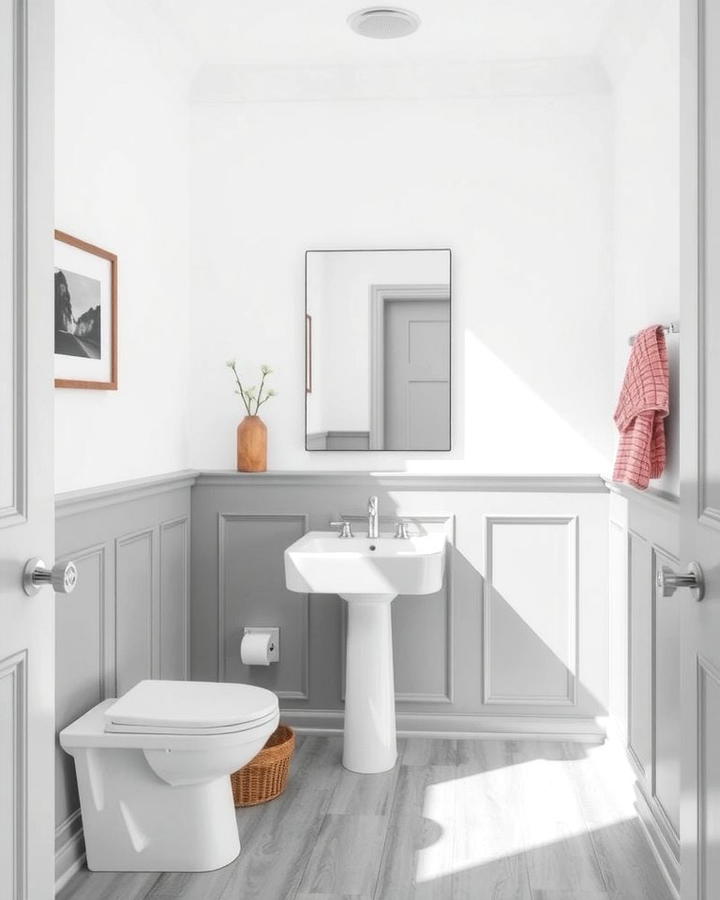 Minimalist Wainscoting - 25 Powder Room Wainscoting Ideas