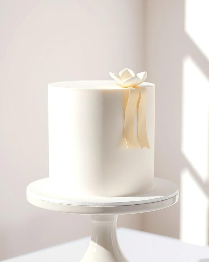 Minimalist White Cake - 25 Small Wedding Cake Ideas