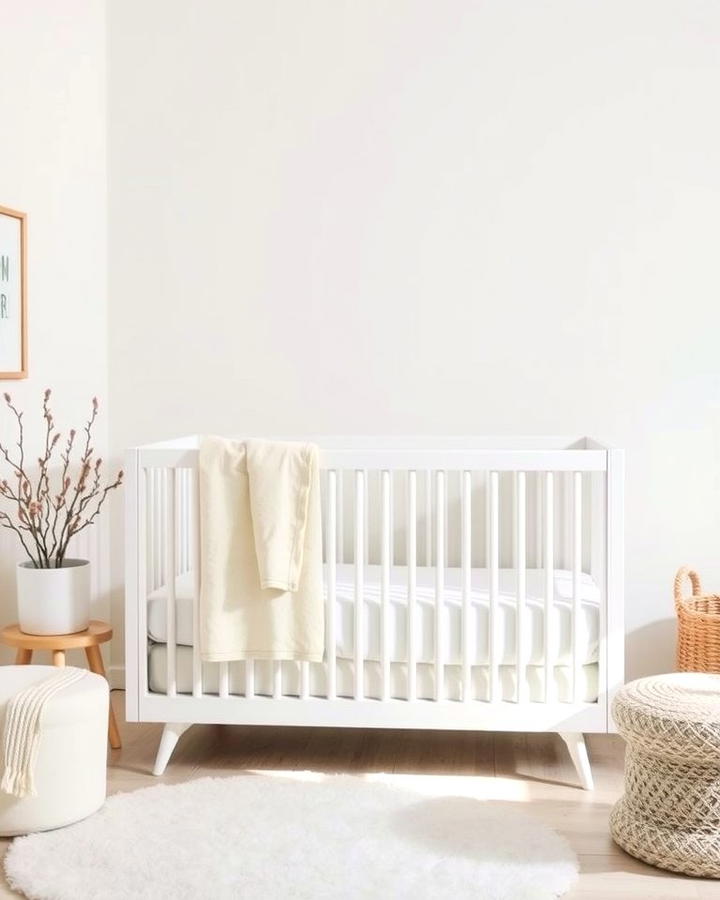 Minimalist White Crib Design - 25 White Nursery Ideas