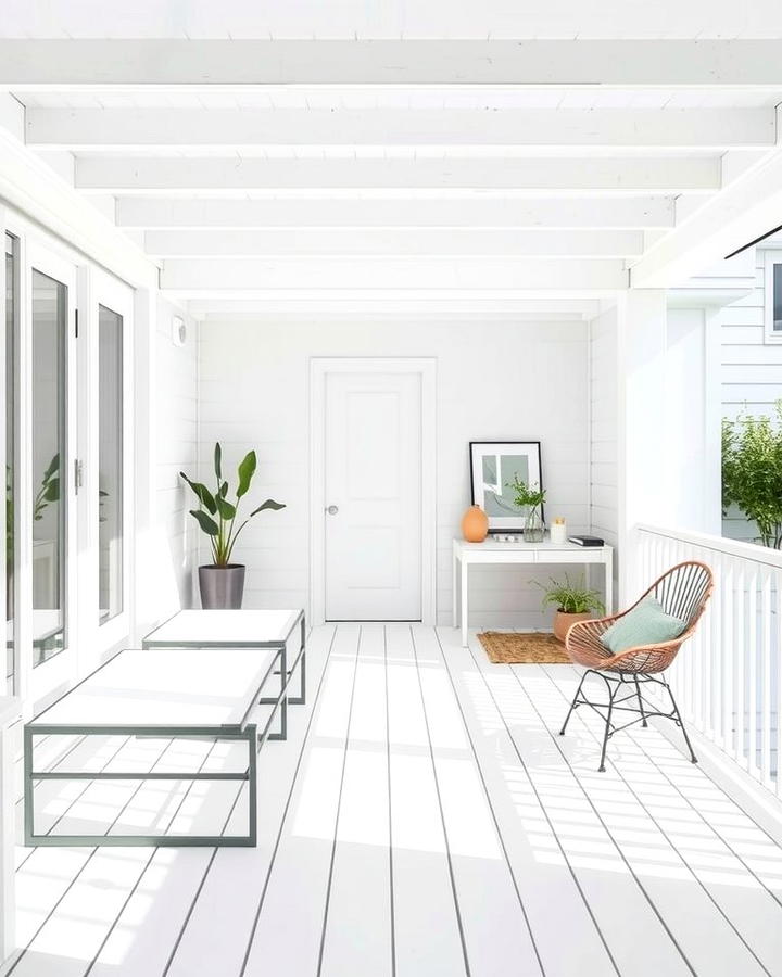 Minimalist White Deck - 25 White Deck Ideas