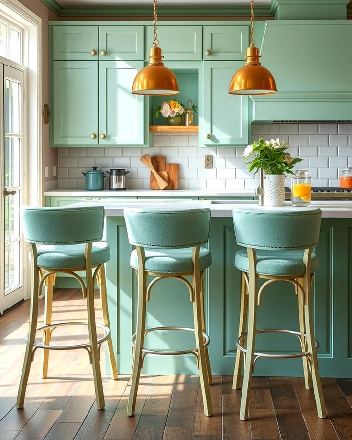 Mint Bar Stools - 25 Mint Kitchen Decor Ideas