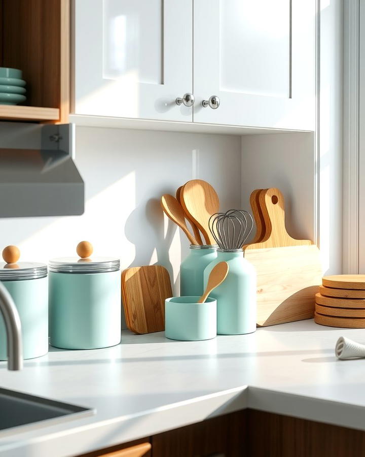 Mint Countertop Accessories - 25 Mint Kitchen Decor Ideas