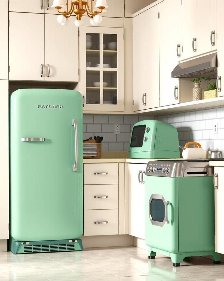 Mint Green Appliances for Retro Vibes - 30 Mint Green Kitchen Ideas