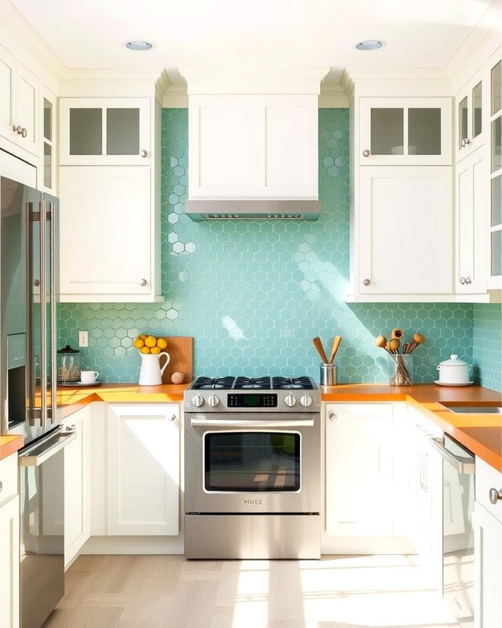 Mint Green Backsplash for Subtle Accents - 30 Mint Green Kitchen Ideas