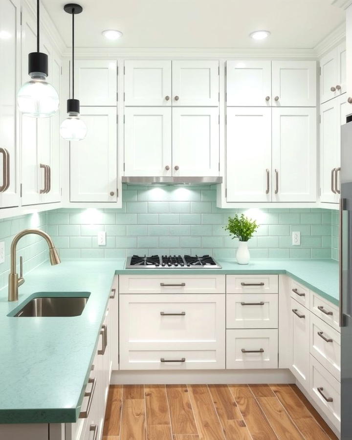 Mint Green Countertops for a Modern Touch - 30 Mint Green Kitchen Ideas