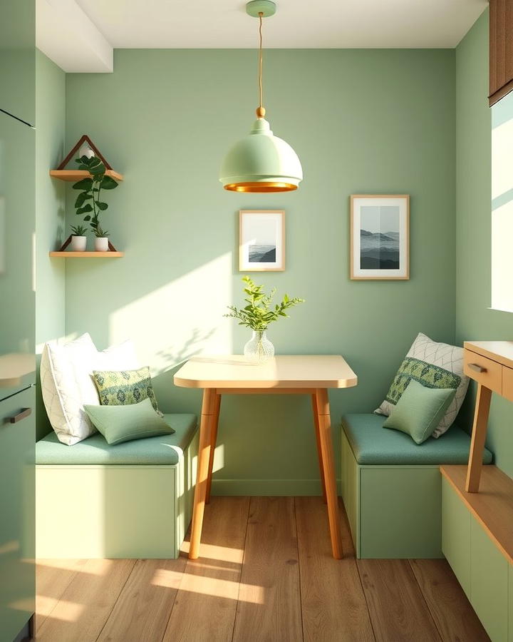 Mint Green Dining Nook for Cozy Vibes - 30 Mint Green Kitchen Ideas