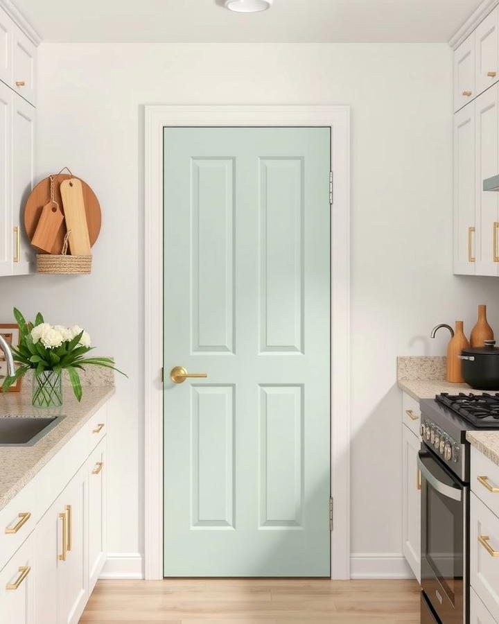 Mint Green Pantry Door for a Bold Statement - 30 Mint Green Kitchen Ideas