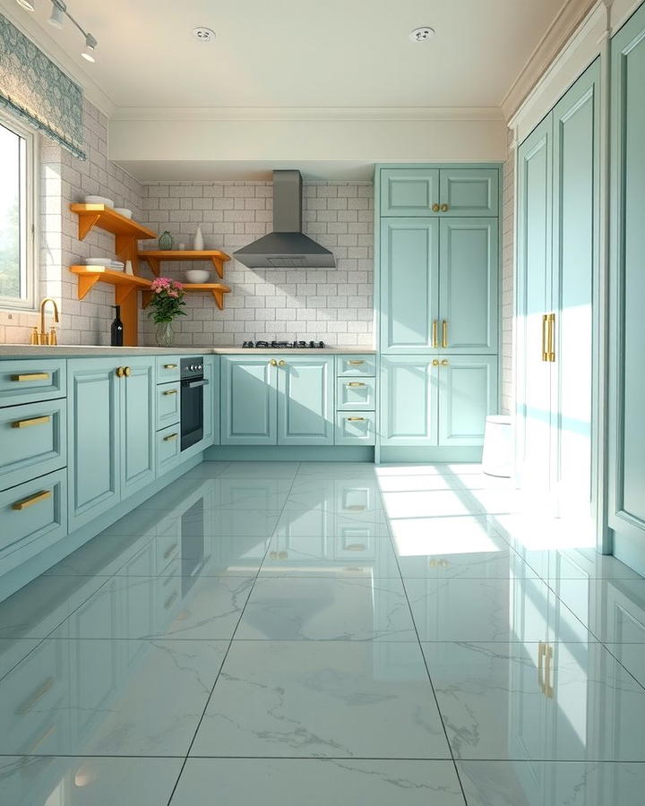 Mint Tile Flooring - 25 Mint Kitchen Decor Ideas