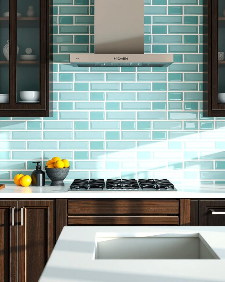 Mint and White Backsplash - 25 Mint Kitchen Decor Ideas