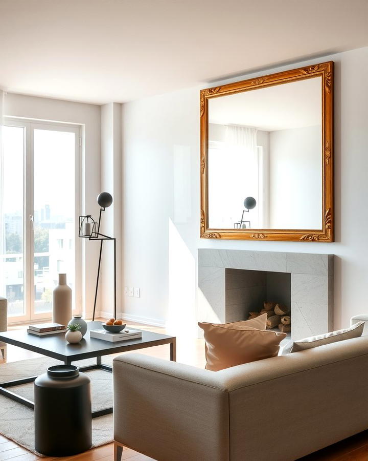 Mirror Illusion for Spaciousness - 30 Condo Living Room Ideas