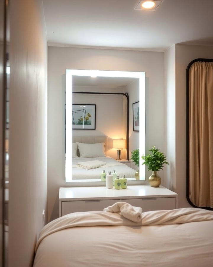 Mirror Lights for a Functional Glow - 25 small bedroom lighting ideas