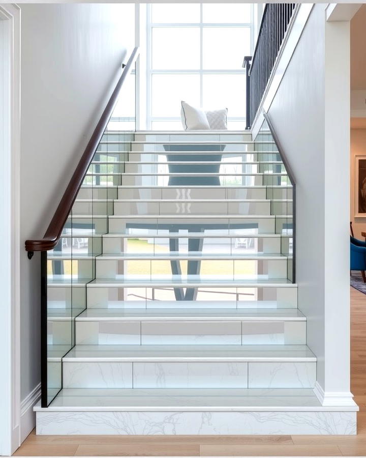 Mirror Panels - 25 Stair Riser Ideas