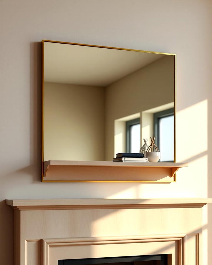 Mirror with Built In Shelf for Practical Style - 25 Mirror Over Fireplace Ideas