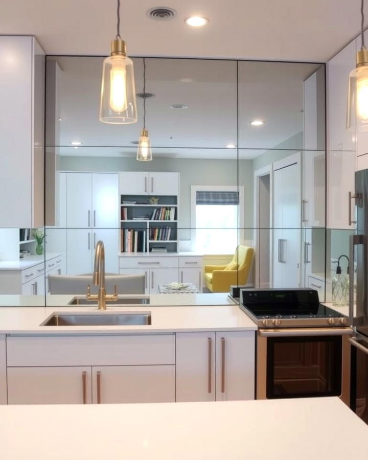 Mirrored Backsplash - 25 Modern Kitchen Backsplash Ideas