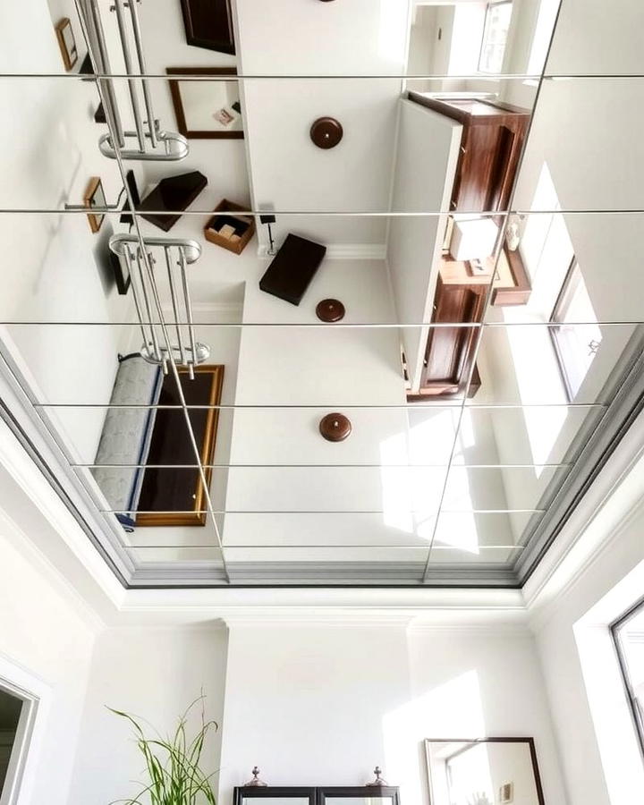 Mirrored Panels - 25 Reverse Tray Ceiling Ideas