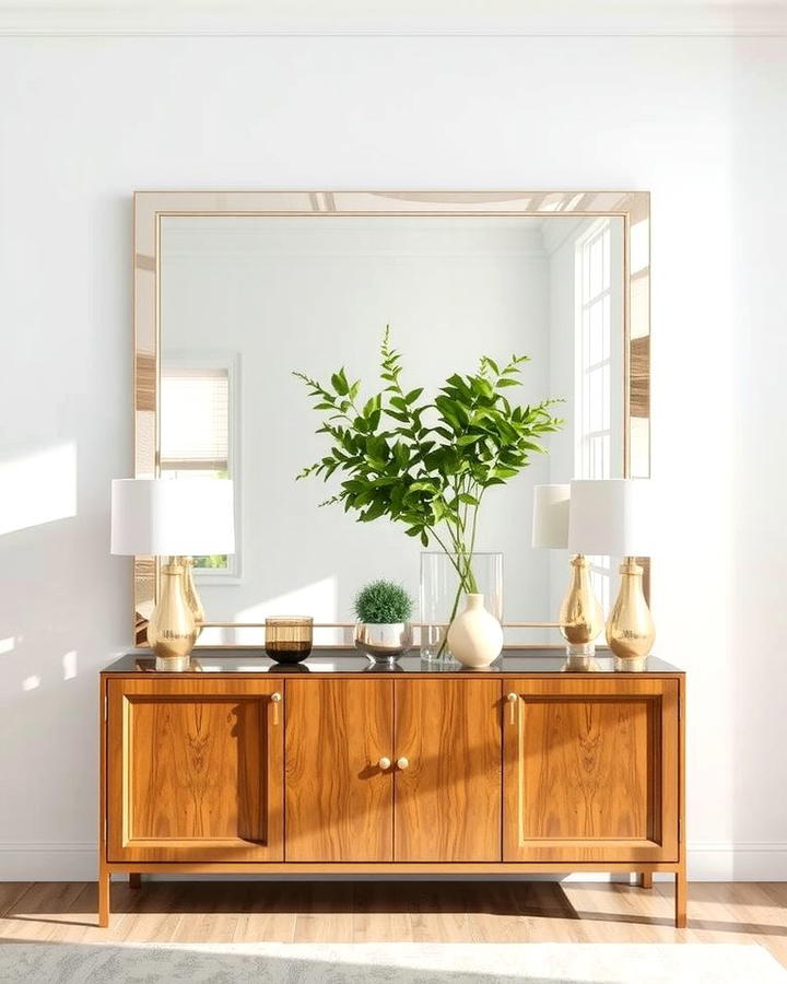 Mirrors for Depth and Light - 25 Sideboard Decor Ideas