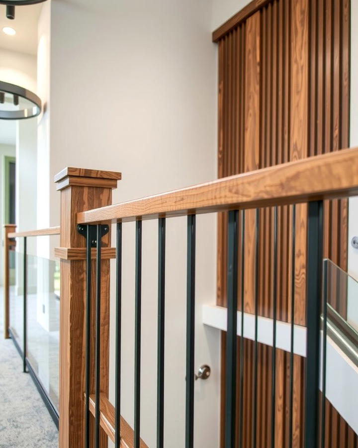 Mixed Material Railings for Creative Contrast - 25 Stair Railing Ideas