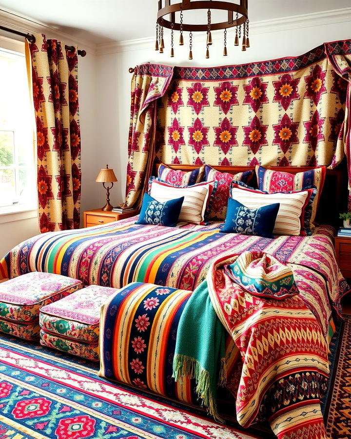 Mixed Patterns Everywhere - 30 Bohemian Maximalist Decor Ideas