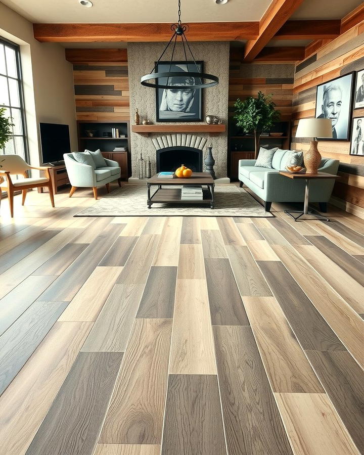 Mixed Width Planks - 25 Wood Floor Design Ideas