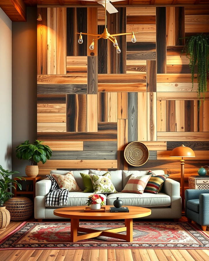 Mixed Wood Tone Wall - 25 Wood Accent Wall Ideas