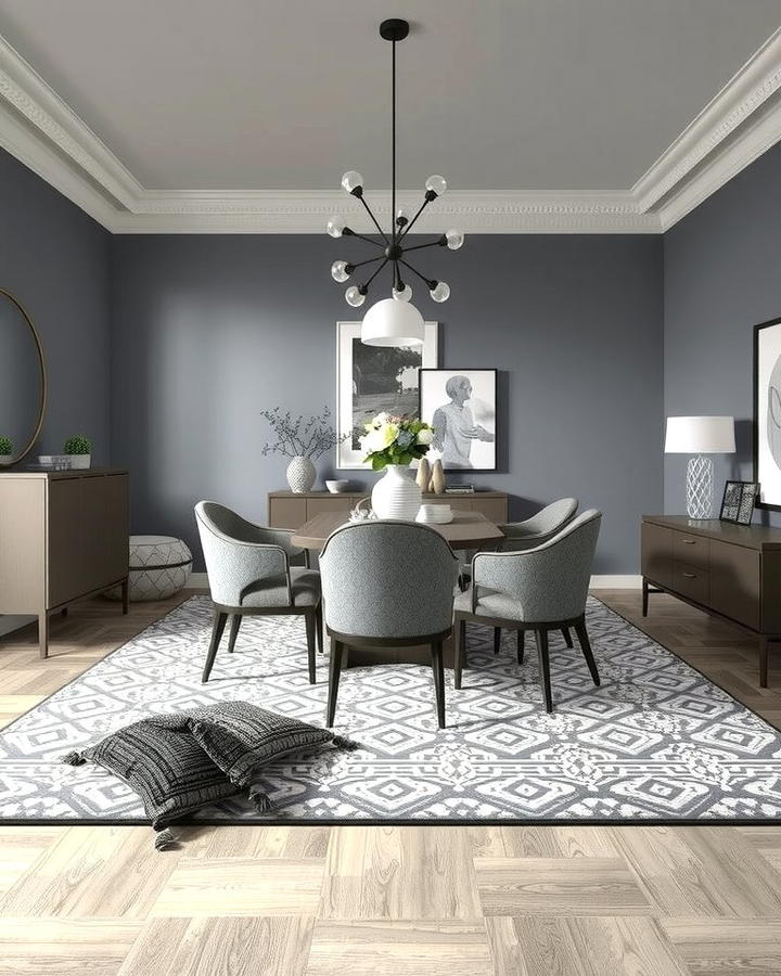 Mixing Shades of Gray - 30 Gray Dining Room Ideas