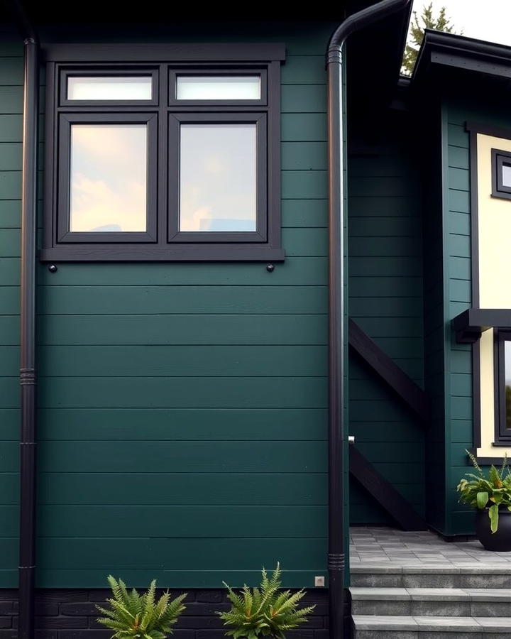 Modern Black and Green Pairing - 30 Dark Green Exterior Ideas