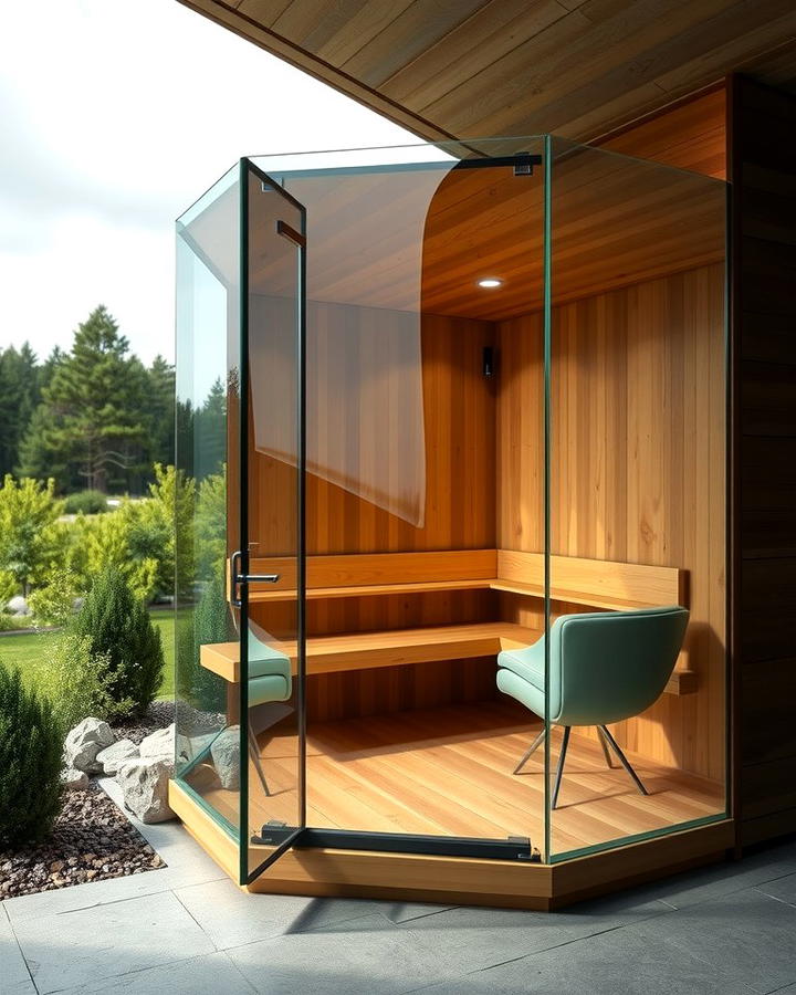 Modern Glass Sauna - 25 Outdoor Sauna Ideas