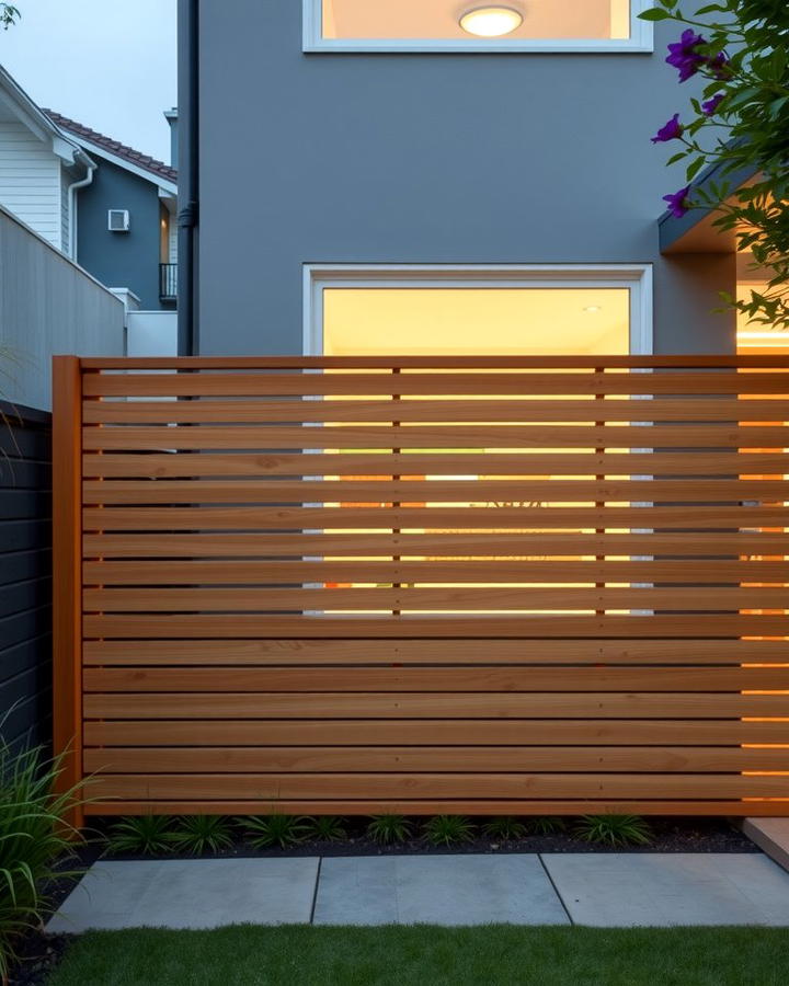 Modern Horizontal Slat Fence - 25 Wood Fence Ideas