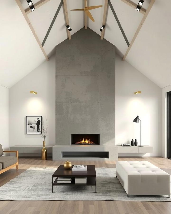 Modern Minimalist Aesthetic - 25 Rooms With Fireplaces With Vaulted Ceilings Features