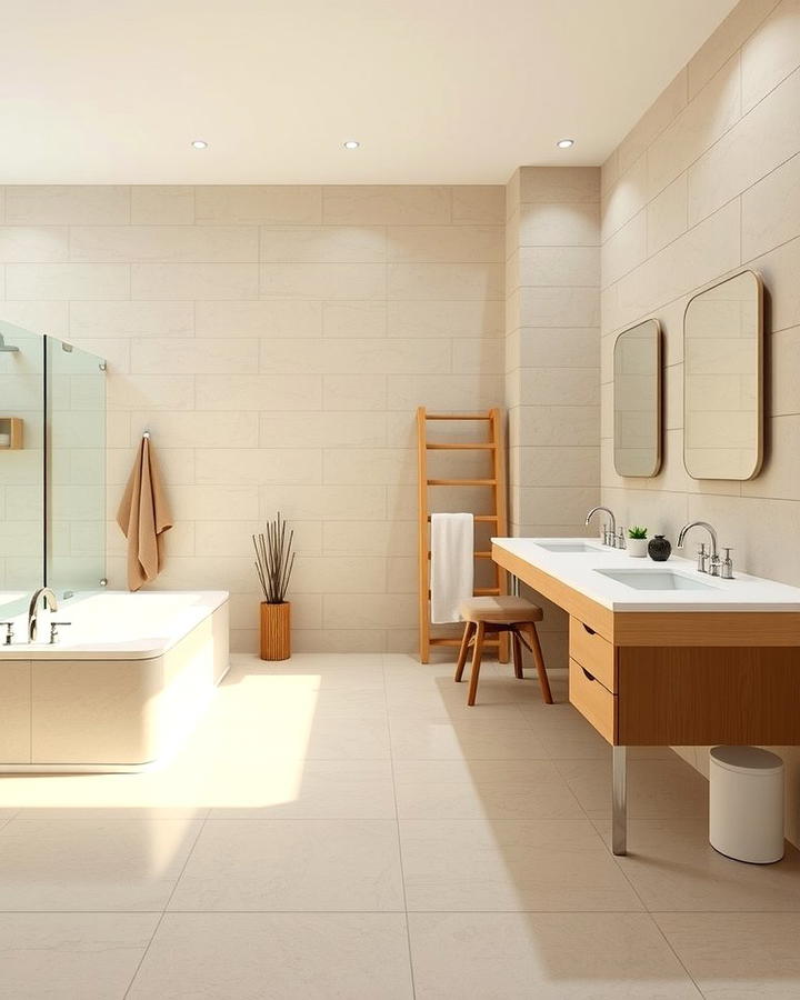 Modern Minimalist Appeal - 25 Travertine Tile Bathroom Ideas