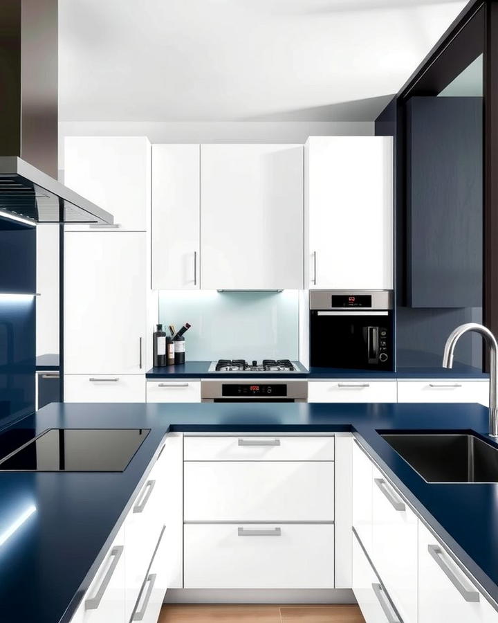 Modern Minimalist Appeal - 30 kitchens with blue countertops