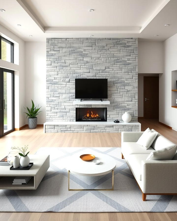 Modern Minimalist Design - 25 Stacked Stone Fireplace Ideas