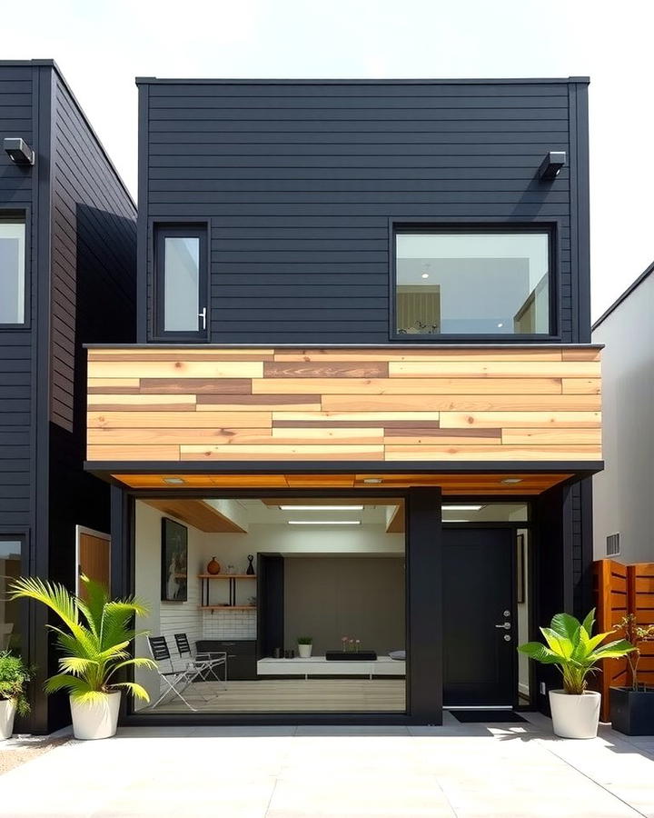 Modern Minimalist Facade - 30 Black House With Cedar Accents