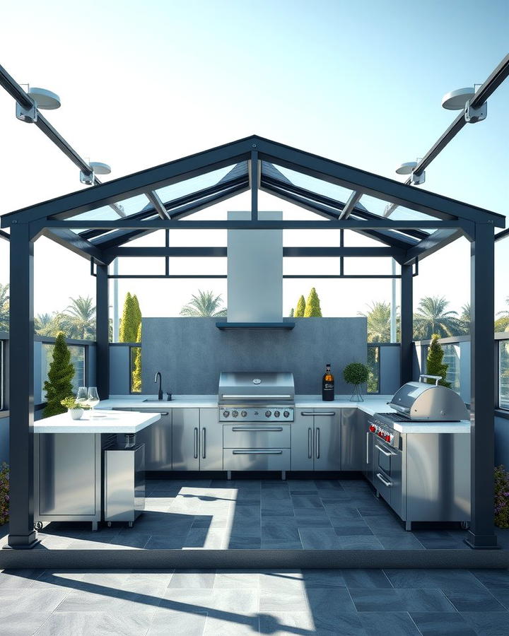 Modern Minimalist Gazebo Design - 30 Outdoor Kitchen with a Gazebo Ideas