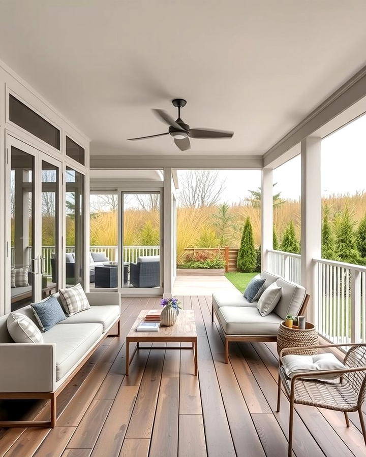 Modern Minimalist Sunroom and Deck - 25 Sunroom and Deck Combo Ideas