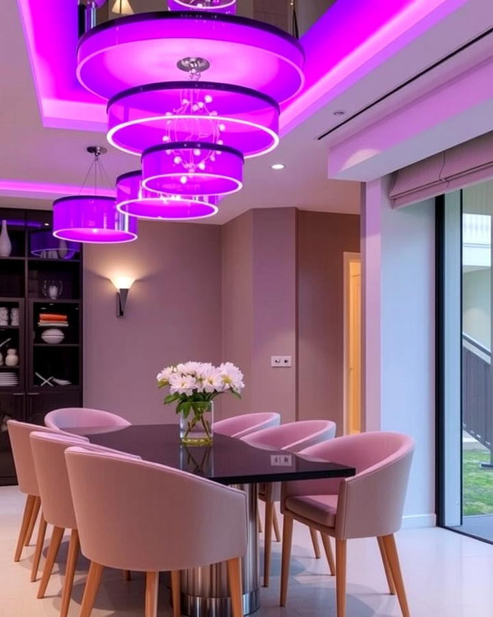 Modern Purple Lighting Fixtures - 25 Purple Dining Room Ideas