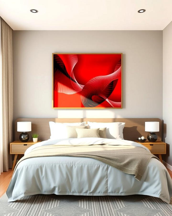 Modern Red Artwork - 25 Red Bedroom Ideas