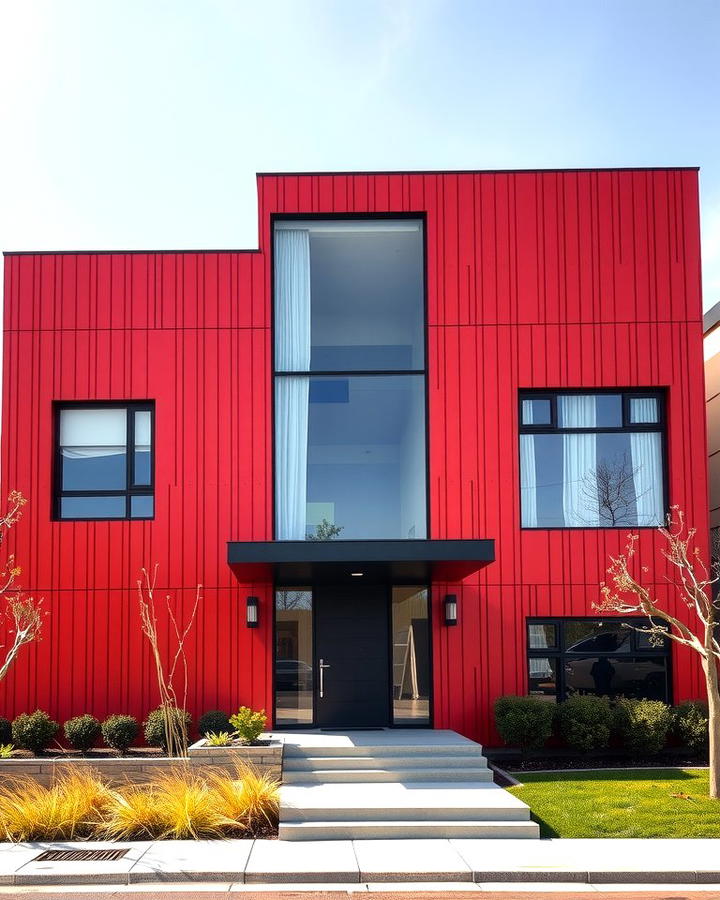 Modern Red Panels - 25 red home exterior ideas