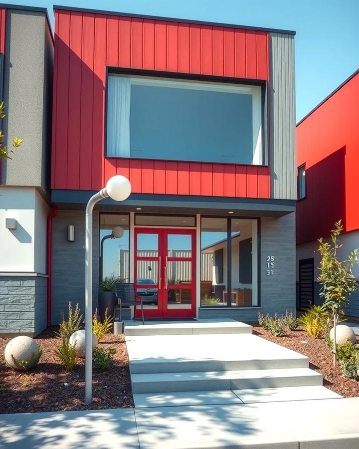 Modern Red and Gray - 25 red home exterior ideas