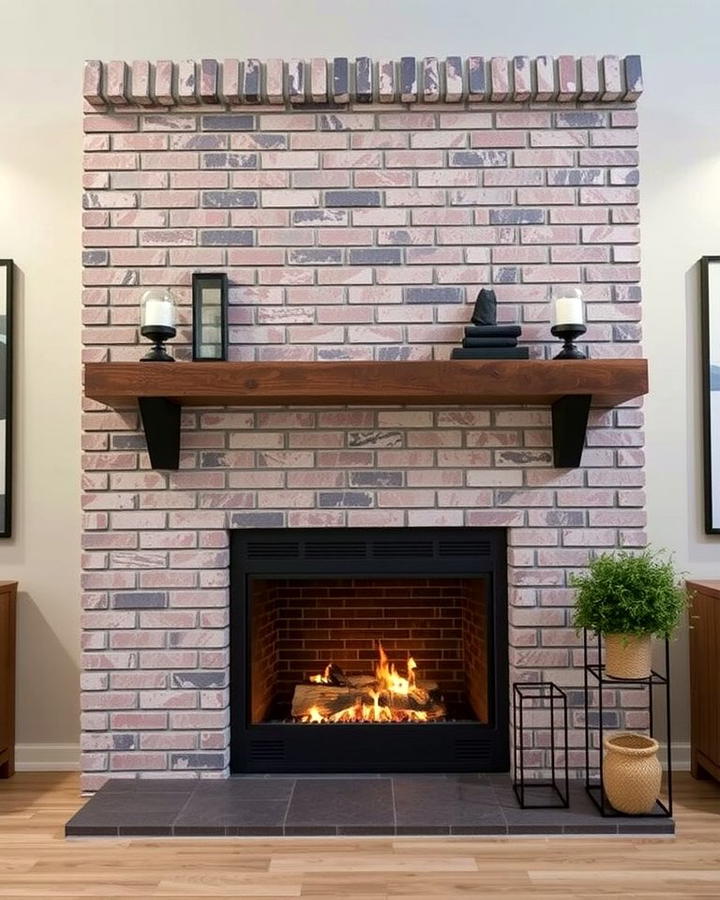 Modern Rustic Blend - 25 Rustic Brick Fireplace Ideas