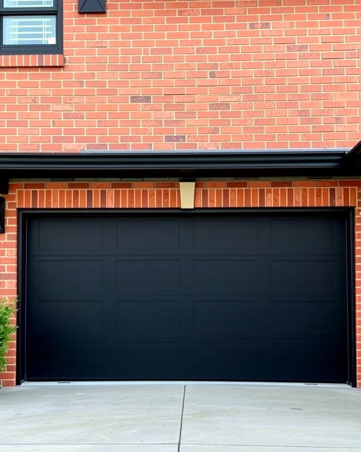 Modernize with Black Garage Doors - 25 Red Brick House with Black Trim Design Ideas