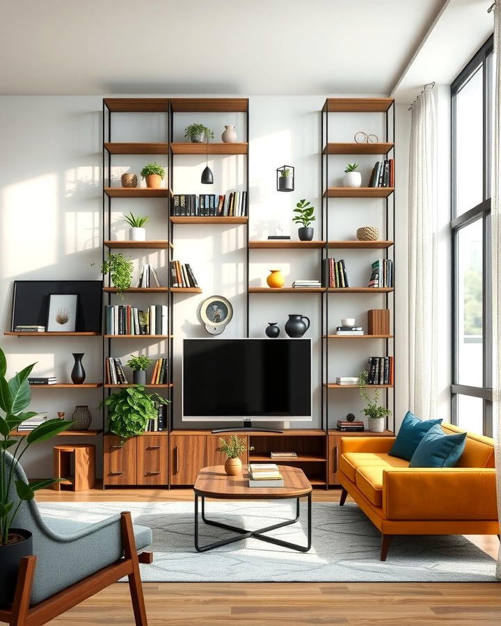 Modular Shelving for Versatility - 30 Living Room Shelf Ideas