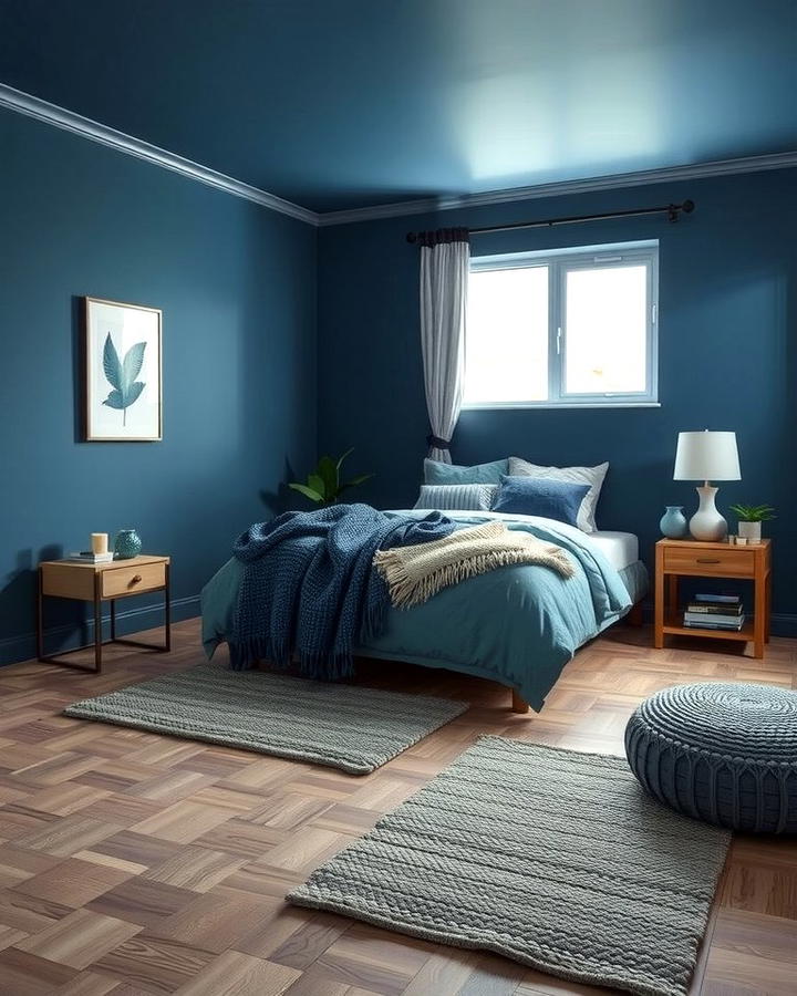 Monochromatic Blue Layers - 25 Moody Blue Bedroom Ideas