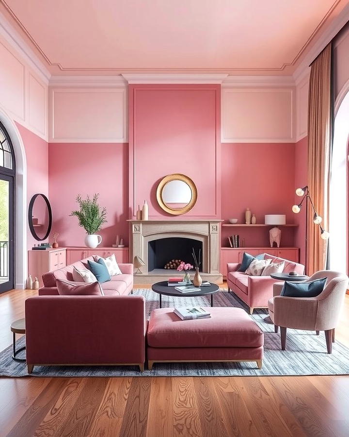 Monochromatic Magic - 25 Pink and Blue Living Room Ideas