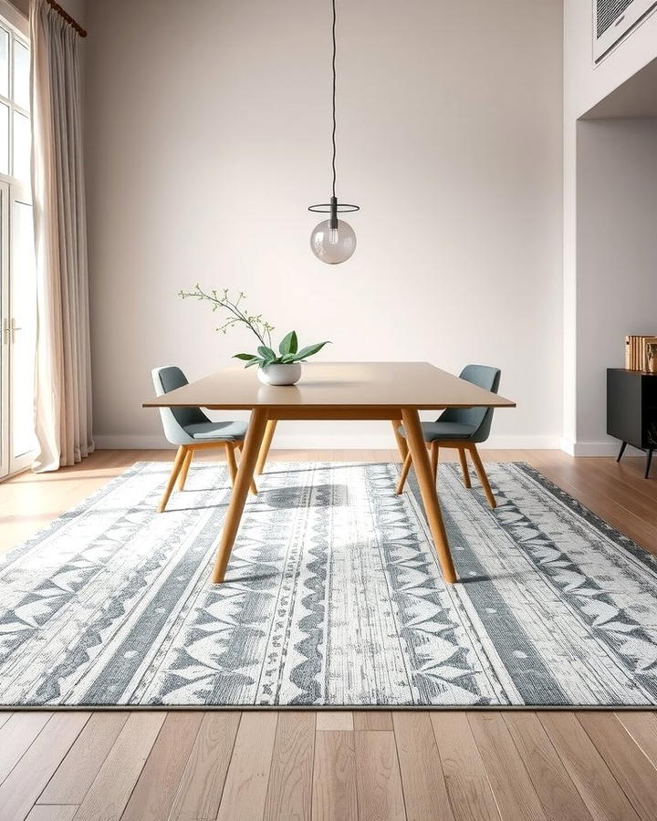 Monochromatic Rugs for Subtle Sophistication - 30 Dining Room Rug Ideas